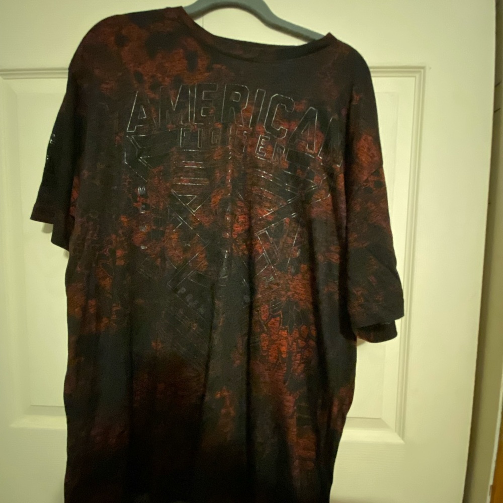 Black and Red American Fighter Shirt